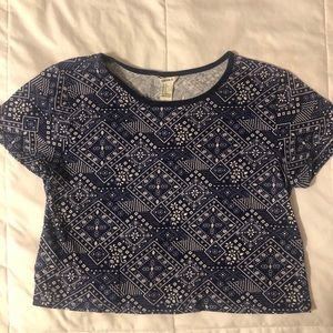 Dark Blue cropped tee